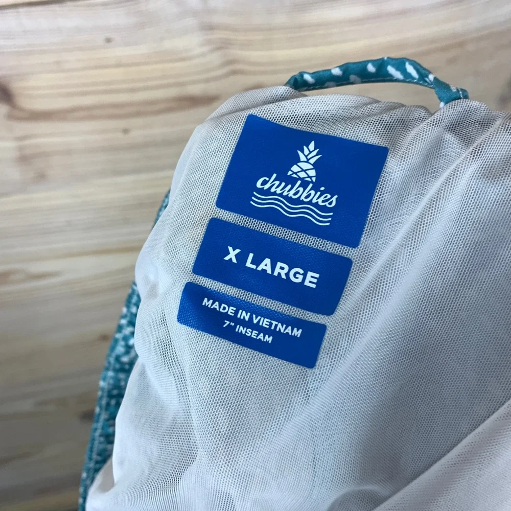 Chubbies Swim Trunks Mens XL Blue Teal Speckle Colorblock 7